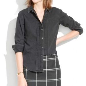 CCO price - Madewell Black Chambray Pintuck Shirt